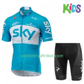 Fahrradbekleidung Radtrikot Kurzarm + Radhose Kurze 2018 Team Sky Kinder N002 